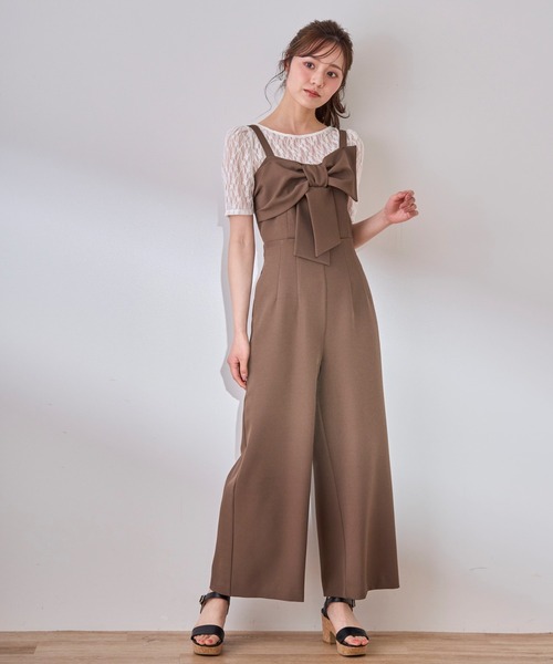 31 Sons de mode リボンモチーフコンビネゾン 31 Sons de mode サロペット オーバーオール リボンモチーフ
