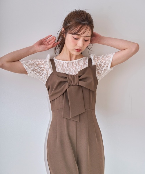 31 Sons de mode サロペット オーバーオール リボンモチーフ