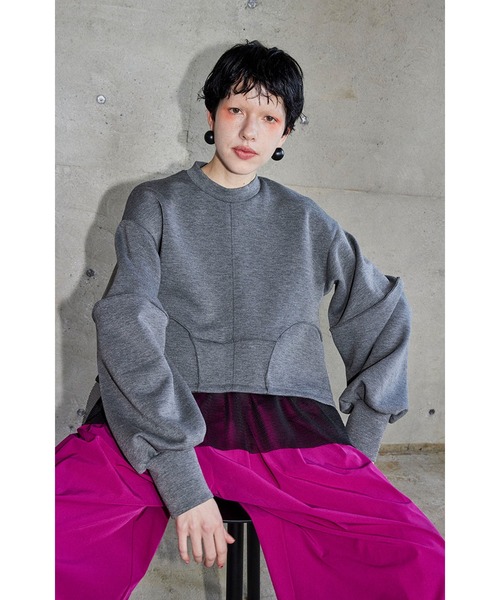 トレーナー+スウェット OMMO Docking Wave Top OMMO トレーナー スウェット MESH DOCKING WAVE TOP レディース