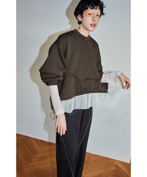 トレーナー+スウェット OMMO Docking Wave Top OMMO トレーナー スウェット MESH DOCKING WAVE TOP レディース