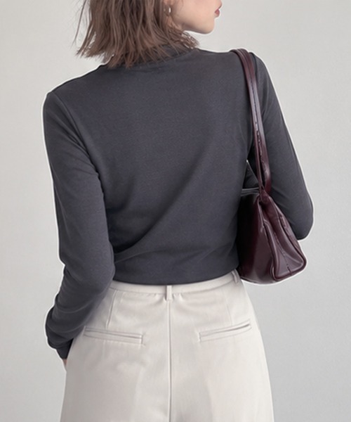 CLOTHY tシャツ 「高すぎないハイネックで骨ストにも」コットン 100