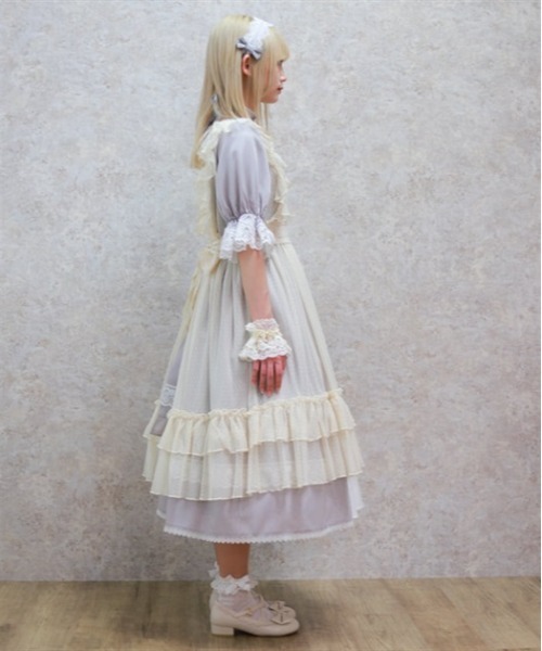 Chalmiere（シャルミエール） ワンピース ドットチュールエプロン