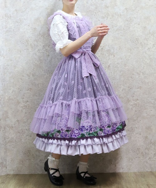 Chalmiere ドットチュールエプロン Chalmiere ワンピース ドットチュールエプロン : ZOZOTOWN Yahoo