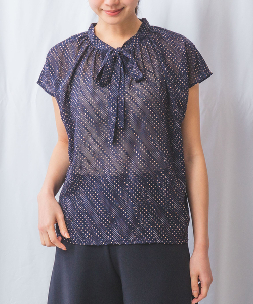 tシャツ 「NARACAMICIE」JQドットコンビカットソー レディース