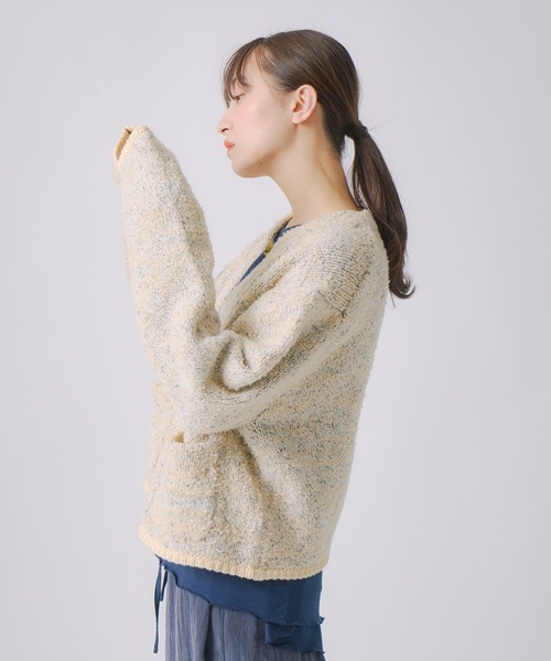 ニット セーター 「WHYTO. / ホワイト」ミックステープヤーンニットジャケット レディース WHYTO ニット セーター 「WHYTO. / ホワイト」ミックステープ