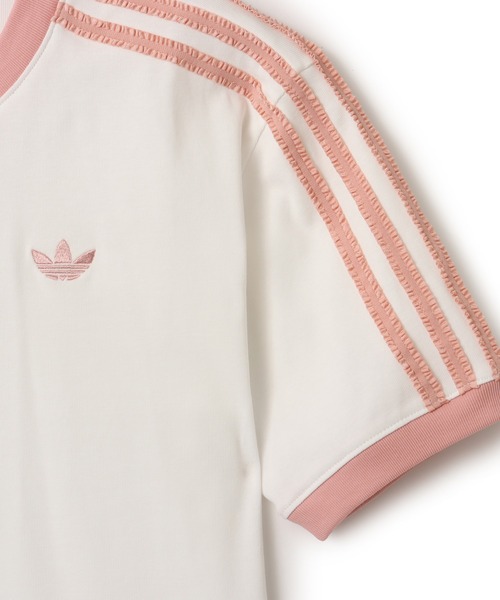 3Sストライプフリル★新作人気【ADIDAS】RUFFLE 3S TEE★3色 adidas RUFFLE 3S TEE オフホワイト（アディダス ラフル 3S