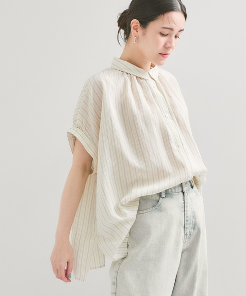ブラウス シャツ ステンカラービッグシャツ レディース LE CERCLE par rope' ブラウス シャツ ステンカラービッグシャツ