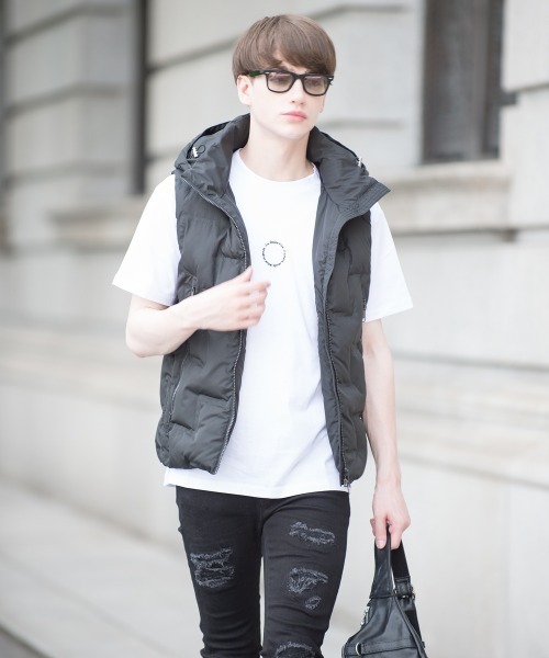 「BUFFALO BOBS」 ダウンベスト 1-2 ブラック メンズ_画像7