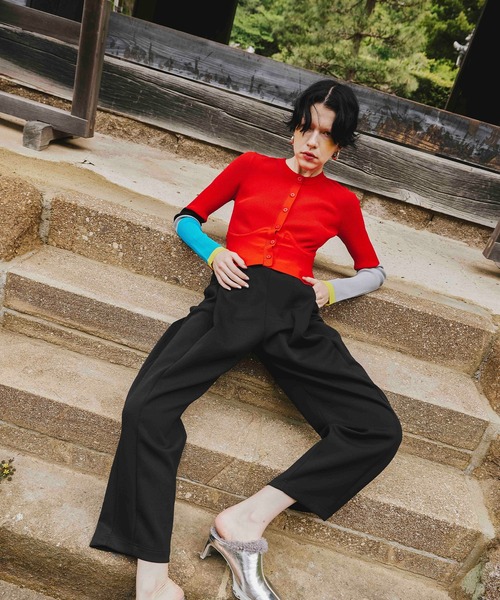 OMMO（オーエムエムオー） カーディガン BLOCKING PEPLUM KT CD