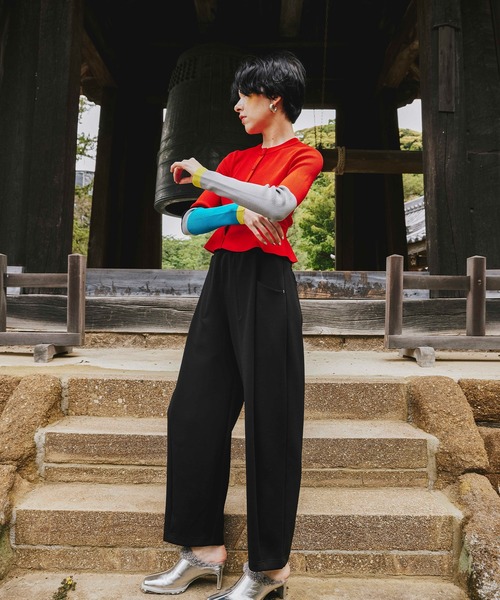 OMMO（オーエムエムオー） カーディガン BLOCKING PEPLUM KT CD