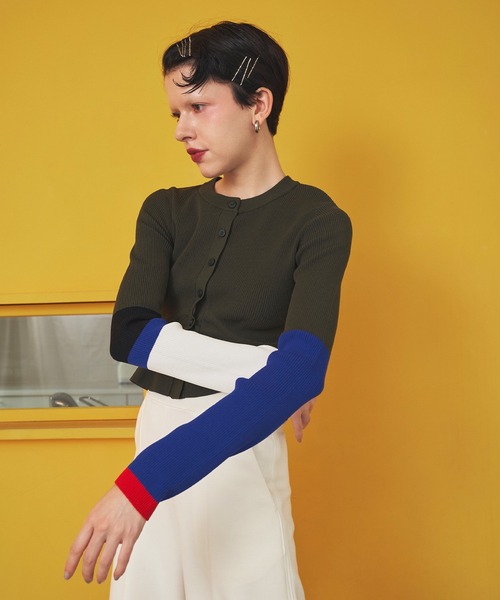 OMMO（オーエムエムオー） カーディガン BLOCKING PEPLUM KT CD