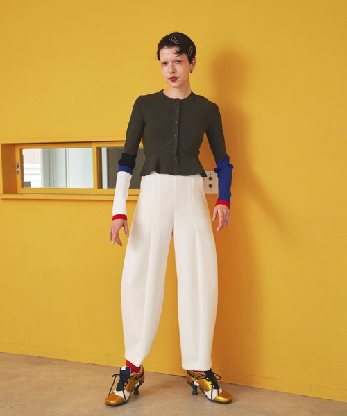 OMMO（オーエムエムオー） カーディガン BLOCKING PEPLUM KT CD