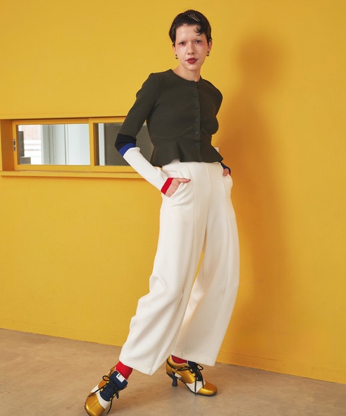 OMMO（オーエムエムオー） カーディガン BLOCKING PEPLUM KT CD