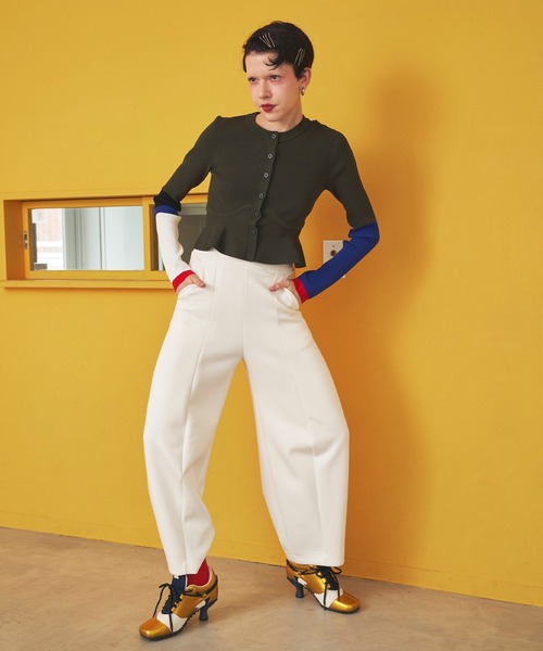 OMMO（オーエムエムオー） カーディガン BLOCKING PEPLUM KT CD