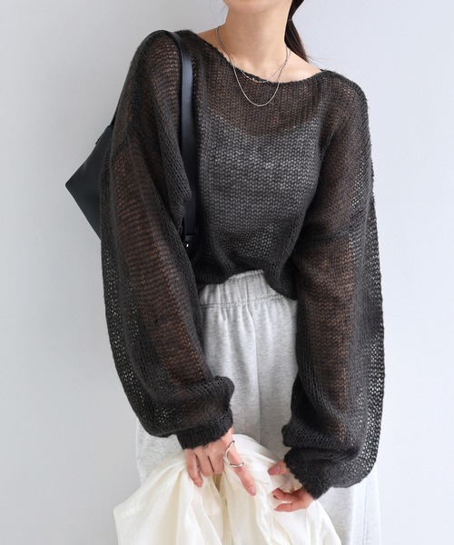 Freesia ニット セーター シアーモヘアオーバーサイズニットトップス 
