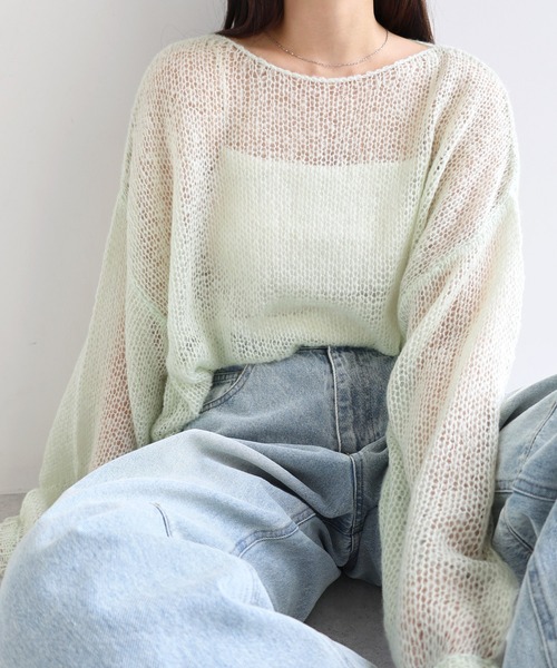 Freesia ニット セーター シアーモヘアオーバーサイズニットトップス