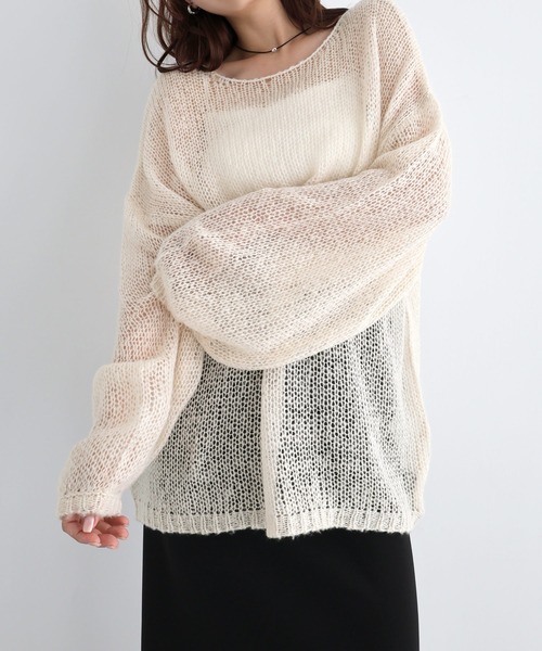 Freesia ニット セーター シアーモヘアオーバーサイズニットトップス