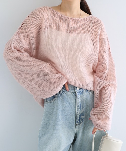 Freesia ニット セーター シアーモヘアオーバーサイズニットトップス