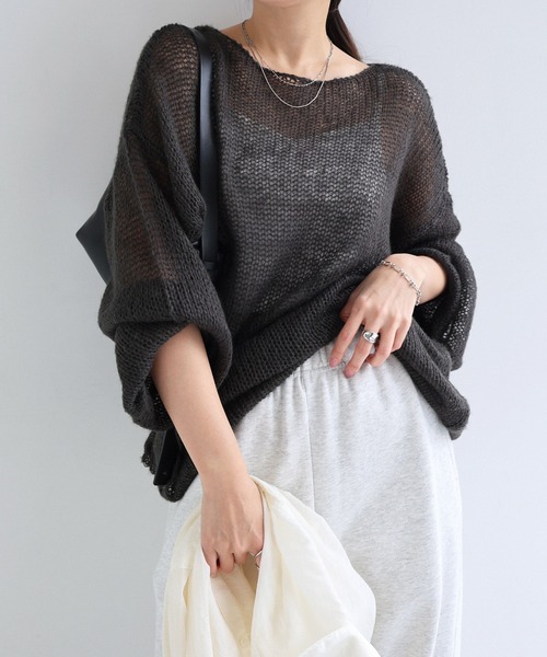Freesia ニット セーター シアーモヘアオーバーサイズニットトップス