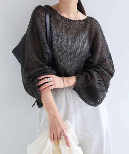 Freesia ニット セーター シアーモヘアオーバーサイズニットトップス