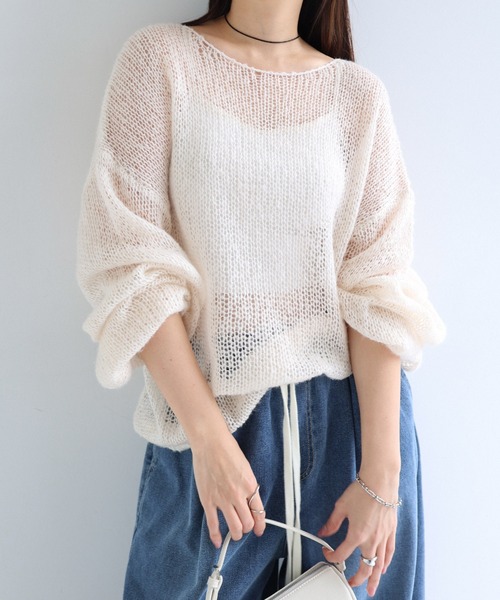 Freesia ニット セーター シアーモヘアオーバーサイズニットトップス