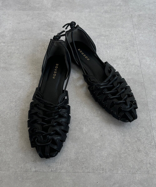 「DouDou」 フラットサンダル 23.5cm シルバー レディース_画像5