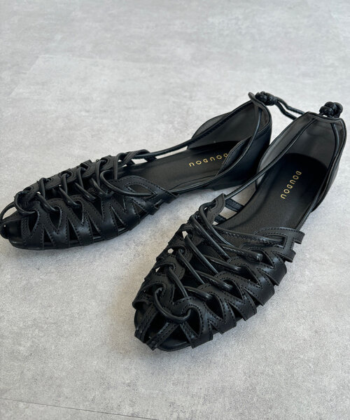 「DouDou」 フラットサンダル 23.5cm シルバー レディース_画像6