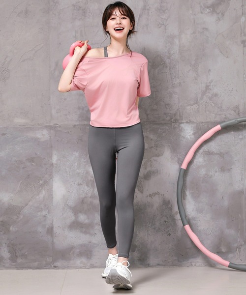 HYS SHOP レギンス スパッツ レディース 半袖ヨガウェアトップス+