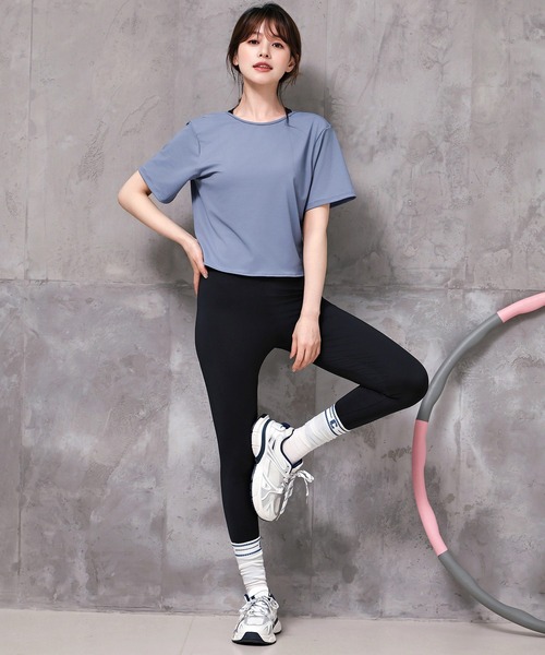 HYS SHOP レギンス スパッツ レディース 半袖ヨガウェアトップス+