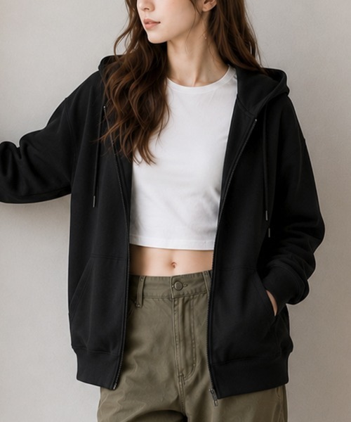 cammie パーカー ジャージファブリックジップパーカー レディース