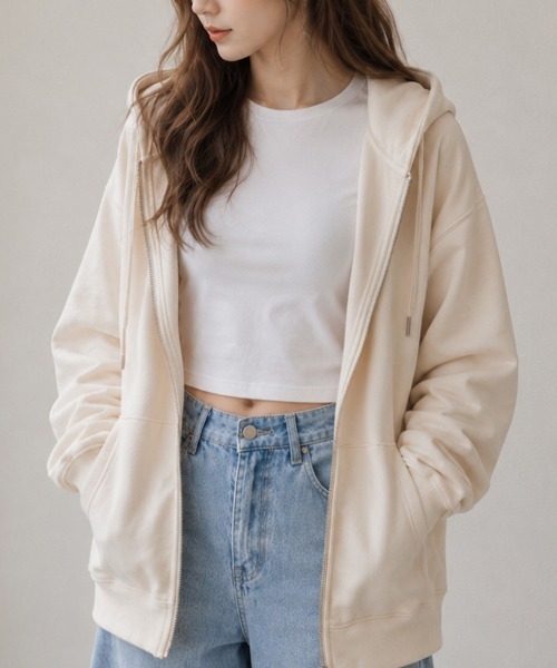 cammie パーカー ジャージファブリックジップパーカー レディース