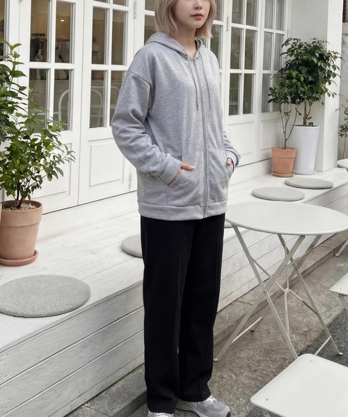 cammie パーカー ジャージファブリックジップパーカー レディース