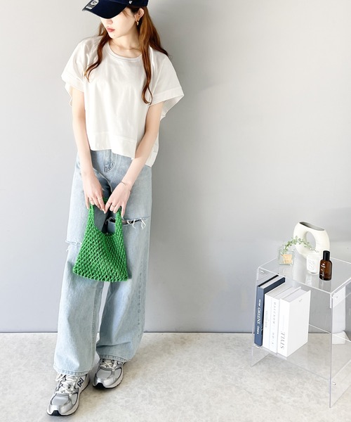 [classicalelf] короткий рукав футболка LARGE серый женский 