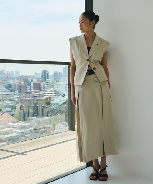 「UNITED TOKYO」 プリーツスカート 1 ベージュ レディース_画像4