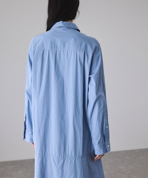 イエナIENA新品ロングシャツワンピBEAMSアローズSHIPSアダムエロペ ADAM ET ROPE'（アダムエロペ） シャツワンピース フレアーシャツ