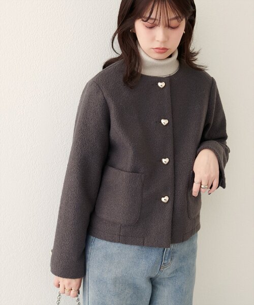 on court Jacket レディースMサイズ　新品・未使用 Doula Doula（ドゥーラドゥーラ） ジャケット ノーカラージャケット