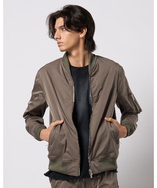 ブルゾン アウター neck zip blouson メンズの画像