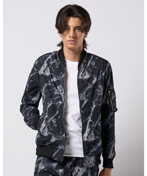 ブルゾン アウター neck zip blouson メンズの画像