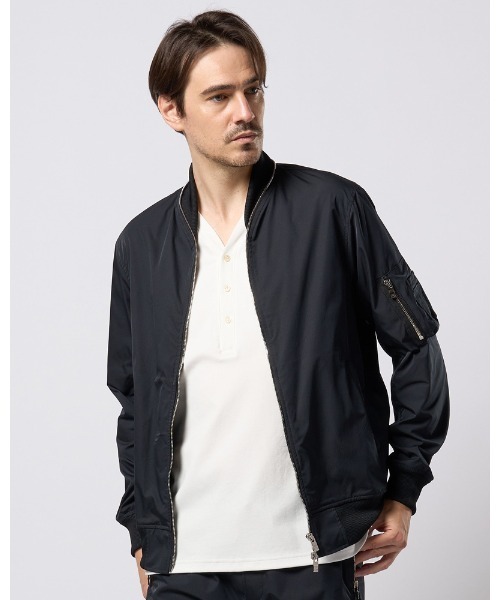 ブルゾン アウター neck zip blouson メンズの画像