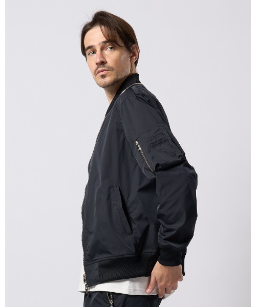 ブルゾン アウター neck zip blouson メンズの画像