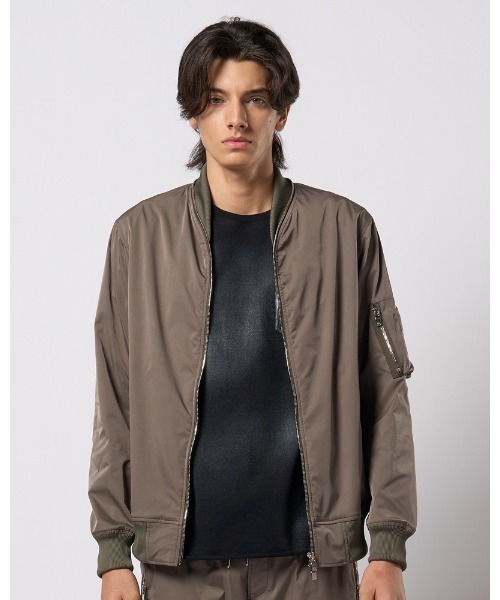 ブルゾン アウター neck zip blouson メンズの画像