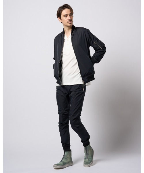 ブルゾン アウター neck zip blouson メンズの画像