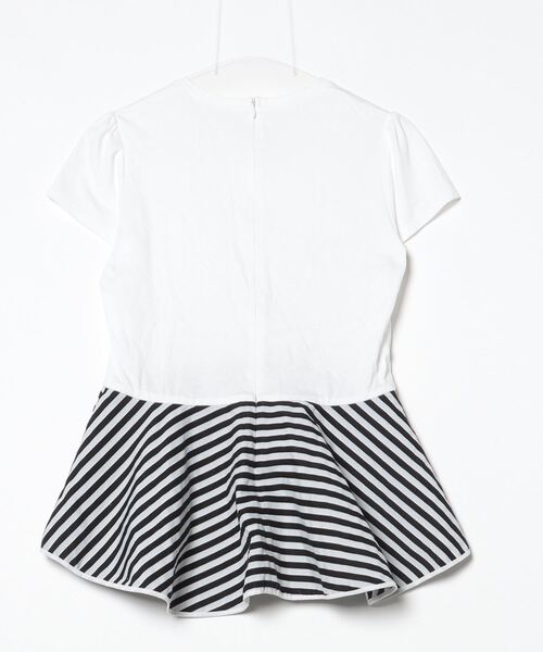 「BORDERS at BALCONY」 ボーダー柄半袖カットソー 36 ホワイト レディース_画像2