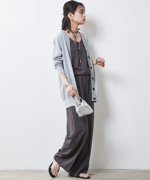 「CHIC STYLE」 パンツ L チャコール レディース_画像2