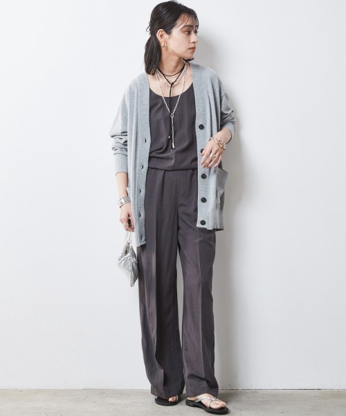 「CHIC STYLE」 パンツ L チャコール レディース_画像3