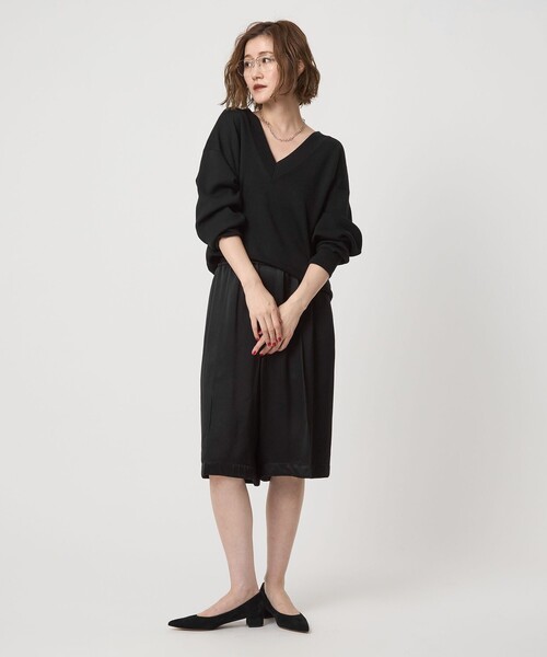 conte Vネックニット　グレー　新品タグ付き conte ニット セーター 「conte」シアー Vネックニット レディース