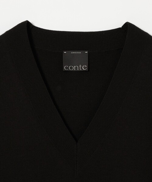 conte ニット セーター 「conte」ハイゲージ ディープVネックニット