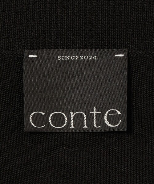 conte Vネックニット　グレー　新品タグ付き conte ニット セーター 「conte」ハイゲージ ディープVネックニット