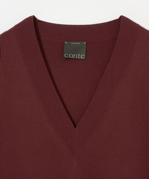 conte ニット セーター 「conte」ハイゲージ ディープVネックニット