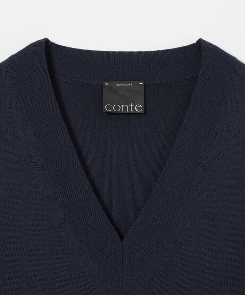 conte ニット セーター 「conte」ハイゲージ ディープVネックニット